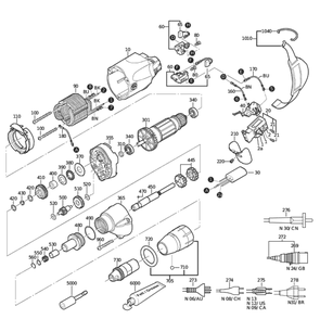 Figure 0 Diagram and Parts List for 72131513110  Fein Electric Drill