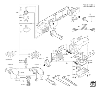  Diagram and Parts List for MSF842-2C 78205096201 Fein Angle Grinder