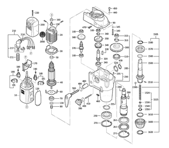 Figure 0 Diagram and Parts List for 72703712360  Fein Electric Drill