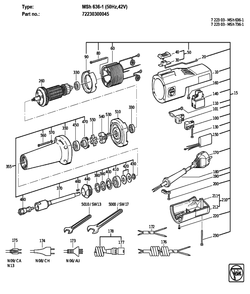 Figure 0 Diagram and Parts List for 72230300045  Fein Grinder