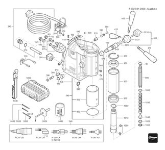  Diagram and Parts List for JHMMAGFORCE 72720312360 Fein Mortiser