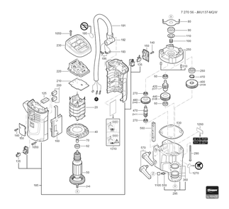  Diagram and Parts List for JMU137MQW 72705612110 Fein Mortiser