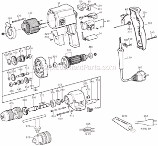 Page A Diagram and Parts List for DSKEU636 72053713110 Fein Electric Drill