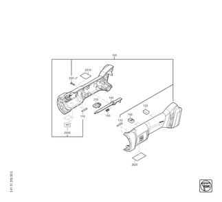  Diagram and Parts List for AGSZ18-280BLAS 71230400940 Fein Die Grinder