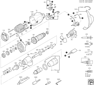  Diagram and Parts List for SCT5-40UX 72131413110 Fein Electric Drill