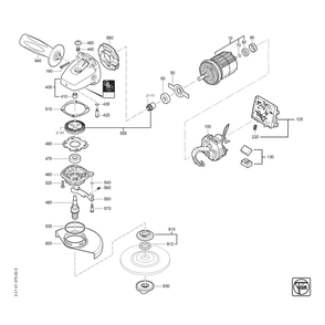 Diagram 1 Diagram and Parts List for 71220212940  Fein Sander Grinder