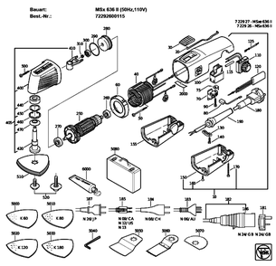 Figure 0 Diagram and Parts List for 72292600115  Fein Multi-Tool