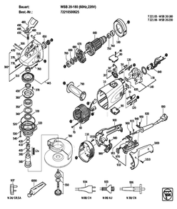 Figure 0 Diagram and Parts List for 72210500625  Fein Grinder