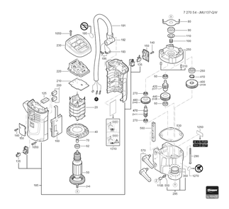  Diagram and Parts List for JMU137QW 72705412110 Fein Mortiser