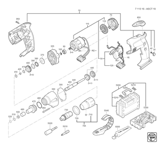  Diagram and Parts List for ASCT18 71131600940 Fein Electric Drill
