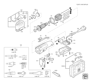  Diagram and Parts List for MM300 72297209360 Fein Multi-Tool