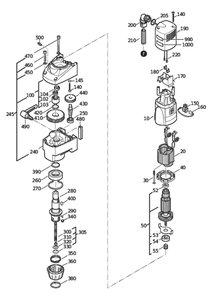 Figure 0 Diagram and Parts List for 72702700119  Fein Electric Drill