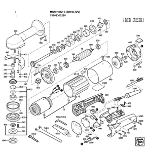 Figure 0 Diagram and Parts List for 78208300220  Fein Grinder