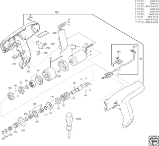 Diagram and Parts List for ASM9-6-150 71120500980 Fein Electric Drill