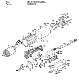 Figure 1 Diagram and Parts List for 78207100260  Fein Grinder