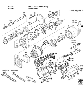 Figure 0 Diagram and Parts List for 78232100260  Fein Grinder