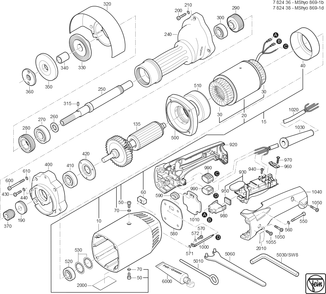  Diagram and Parts List for MSHYO869-1B 78243600200 Fein Angle Grinder