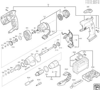  Diagram and Parts List for ASCT14 71131400950 Fein Electric Drill