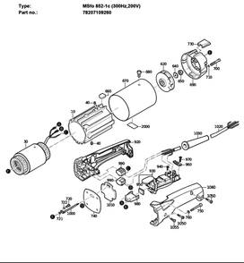 Figure 1 Diagram and Parts List for 78207109260  Fein Grinder