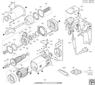  Diagram and Parts List for ASB648 72150700049 Fein Electric Drill