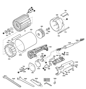 Figure 1 Diagram and Parts List for 78207700260  Fein Grinder