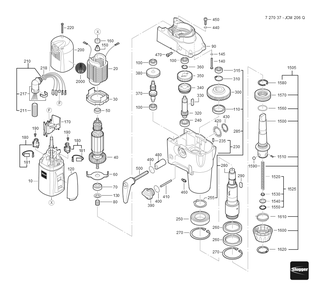  Diagram and Parts List for JCM206Q 72703712360 Fein Mortiser