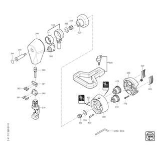  Diagram and Parts List for BLK50E 72324709360 Fein Nibbler & Shears