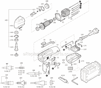 Page A Diagram and Parts List for FMM250 72293612360 Fein Multi-Tool