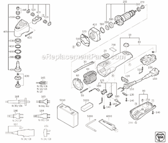 Page A Diagram and Parts List for FSC16 72363109361 Fein Multi-Tool