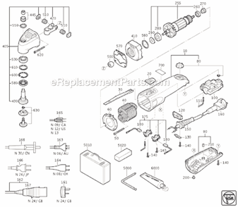 Page A Diagram and Parts List for FSC20 72363212361 Fein Multi-Tool