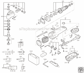 Page A Diagram and Parts List for FSC20 72363213113 Fein Multi-Tool