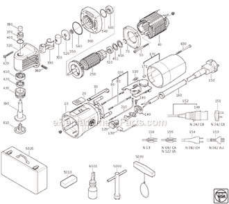 Page A Diagram and Parts List for FSN400E 72362809637 Fein Multi-Tool