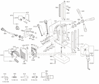 Part Location Diagram of 30701264010 Fein Press-Button Switch