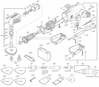 Part Location Diagram of 30707396017 Fein Cable Assembly