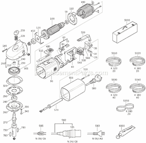 Page A Diagram and Parts List for RS12-70E 72211351035 Fein Sander Polisher