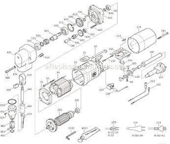 Page A Diagram and Parts List for RSS638-5 72322600361 Fein Nibbler & Shears