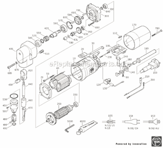 Page A Diagram and Parts List for RSS638-5 72322613114 Fein Nibbler & Shears