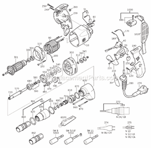 Page A Diagram and Parts List for SCS63-19X 72130909369 Fein Electric Drill