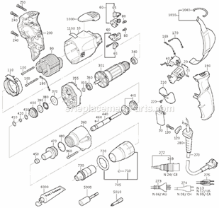 Page A Diagram and Parts List for SCT5-40 72130113110 Fein Electric Drill