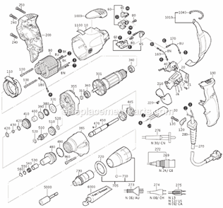 Page A Diagram and Parts List for SCT6-25X 72131509360 Fein Electric Drill