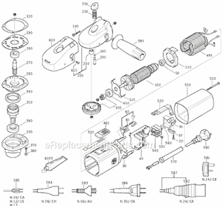Page A Diagram and Parts List for WPO12-27E 72209112635 Fein Sander Polisher