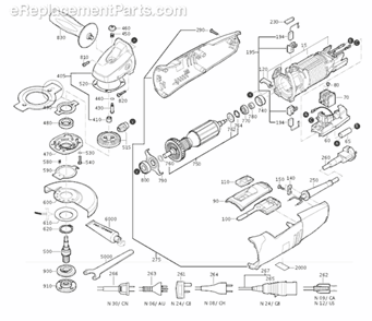 Page A Diagram and Parts List for WSG14-125 14-125 Fein Angle Grinder