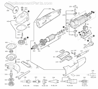 Page A Diagram and Parts List for WSG14-70E 14-70E Fein Angle Grinder