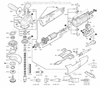 Part Location Diagram of 43064026040 Fein Flat headed screw M4x7