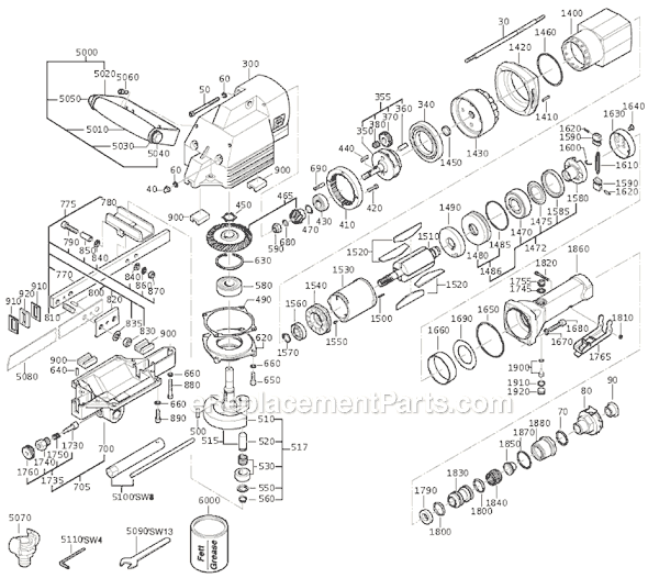 Page A Diagram and Parts List for STS325R 75340800000 Fein Jig Saw