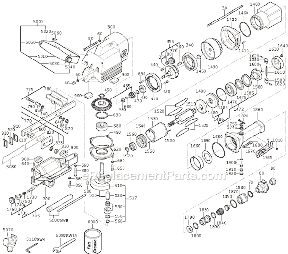 Page A Diagram and Parts List for STS325R 75340813000 Fein Jig Saw