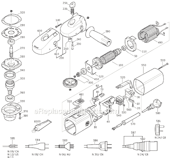 Page A Diagram and Parts List for WPO12-27E 72209112635 Fein Sander Polisher