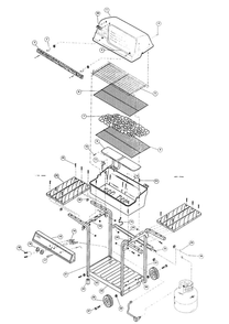 Grill Parts Diagram and Parts List for BH24030  Fiesta Built-In Cooking