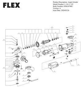 Page A Diagram and Parts List for L10-11125 A Flex Sander Grinder