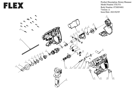 Part Location Diagram of 2824232001 Flex Auxiliary Handle Assembly